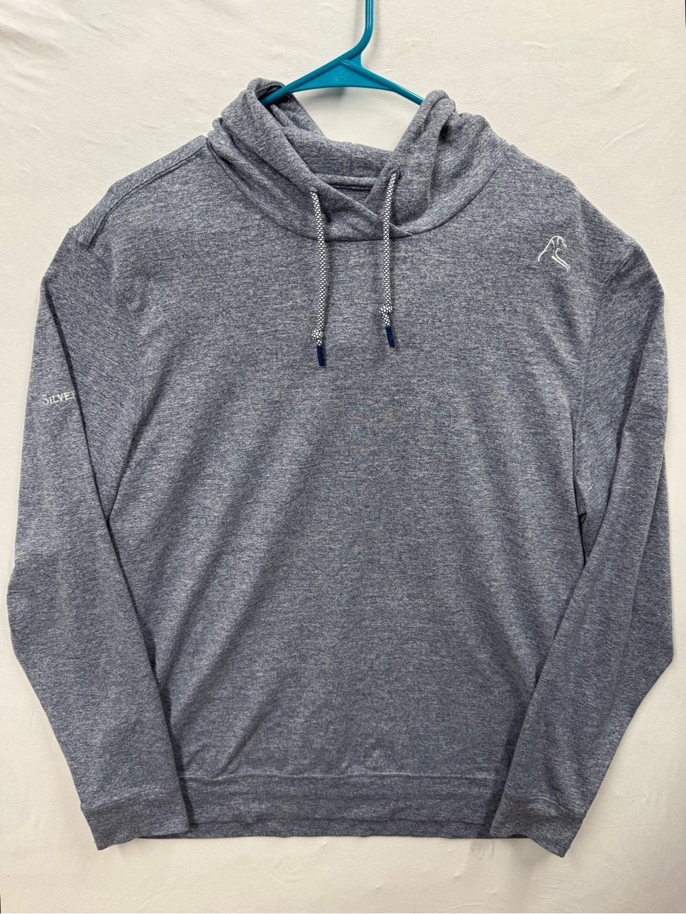 Rhoback Hesi Hoodie Men's L Heathered Blue Performance Sweatshirt Silverstone